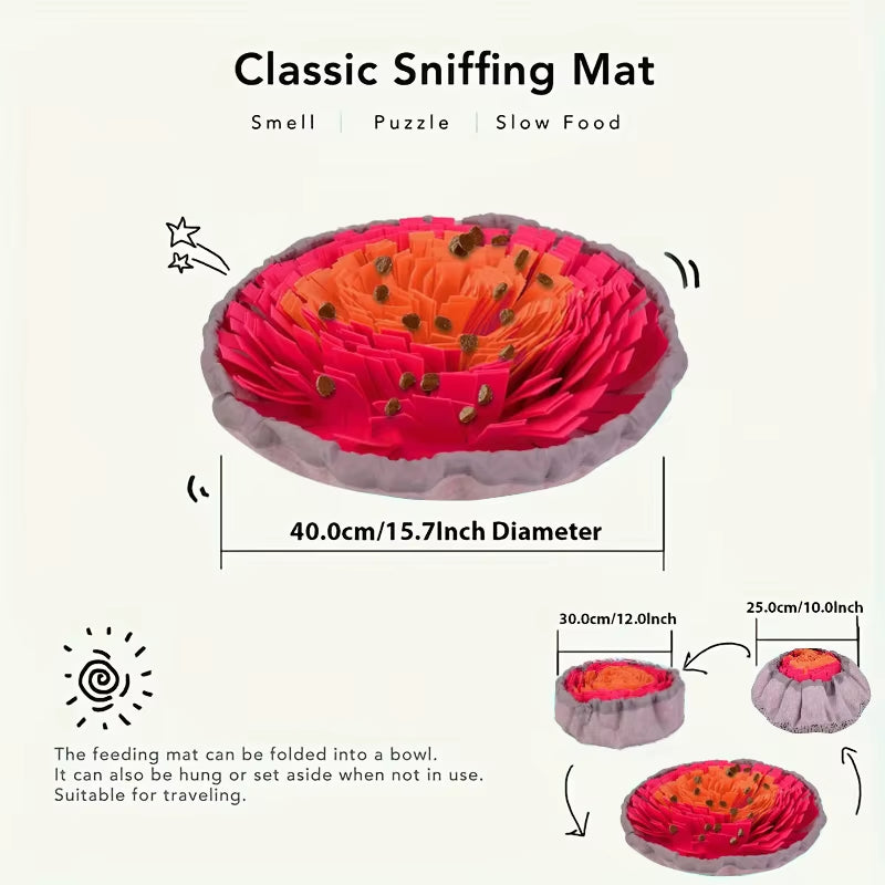 Washable Felt Pet Sniffing Pad Foldable Dog Slow Feeding Mat Toy Dog Training Snuff Mat